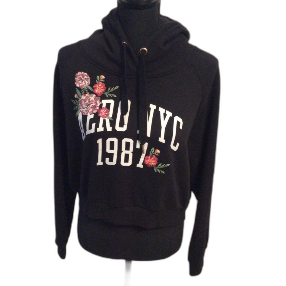 Aeropostale Cropped Hoodie Graphic floral Womens Large L